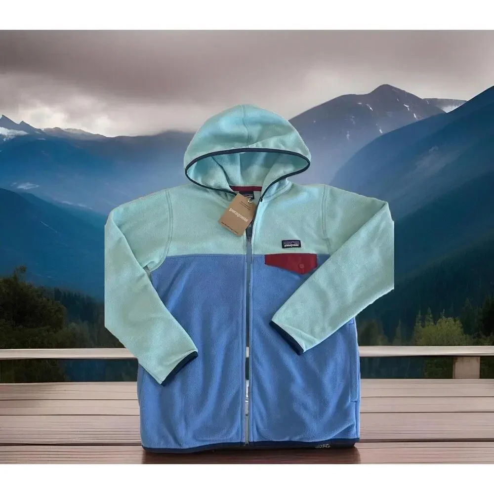 Patagonia $70 Kids' Micro Snap-T Fleece Jacket Blue Bird XL(14)